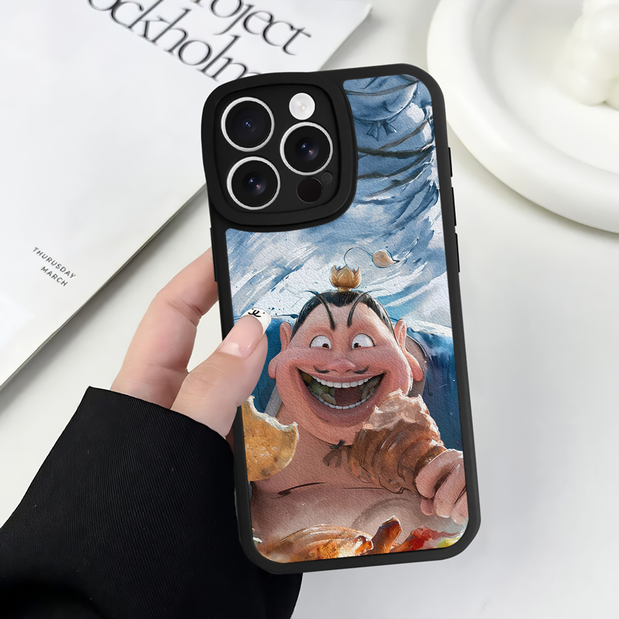 （画像用） Ne Zha 2 ナタ 魔童の大暴れ 【iPhone 16シリーズ対応】シリコンスマホケース（レザー調） 材質：シリコン